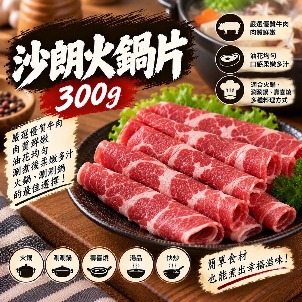 沙朗火鍋片 300g