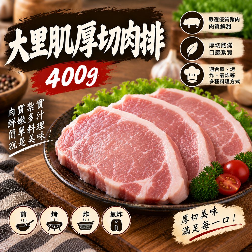 大里肌厚切肉排 400g